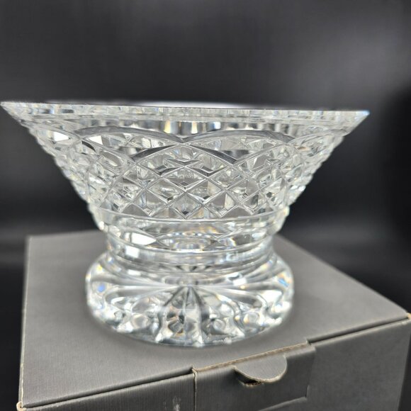 Waterford Crystal Ankglo Bowl 6" Diamond Cut Footed Beauty in Box JJ3832 - Picture 3 of 15